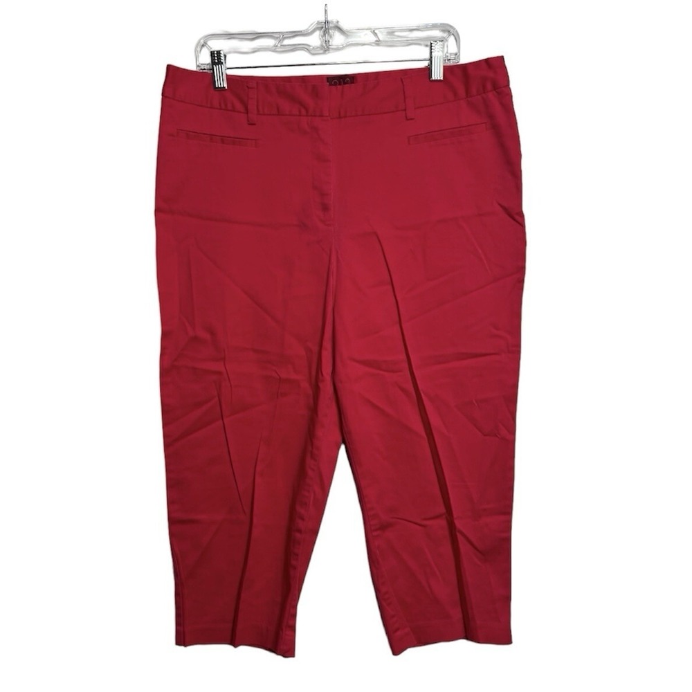 212 Collection‎ Natural Fit Red Cropped Pants Womens Size 16 Cotton Blend